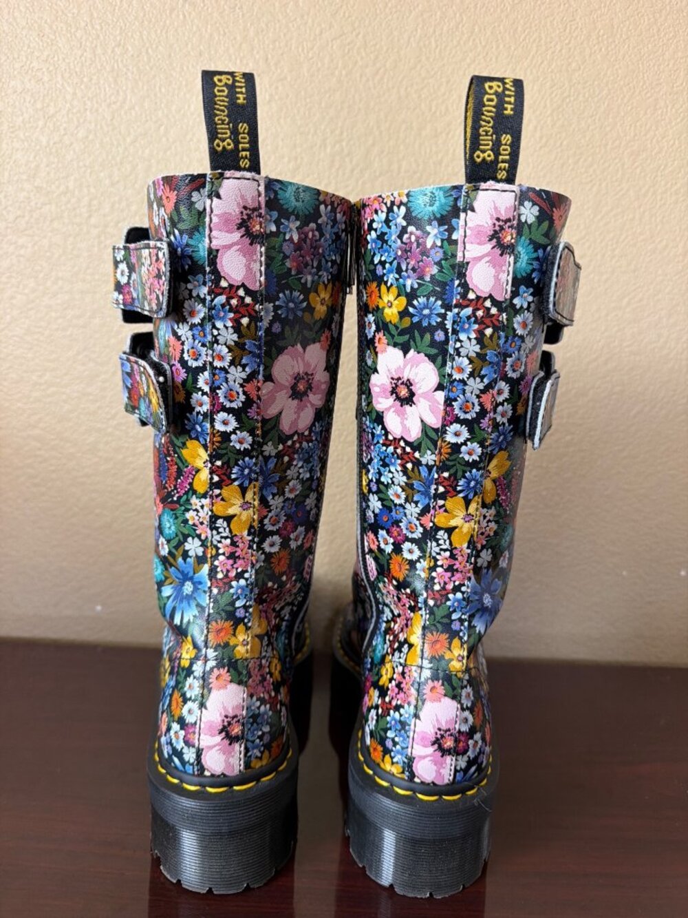 Dr. Martens Jagger Wanderlust Floral Leather Platform Boots Women's US 10 No Box - Picture 6 of 16